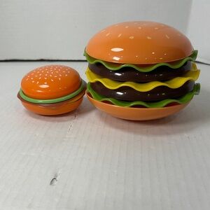 Orange and Brown Burger Stacking Set